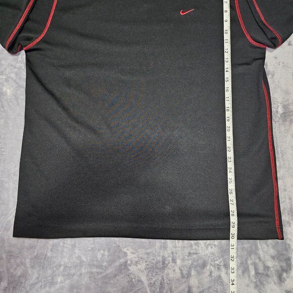 Y2K Nike Long Sleeve Shirt Embroidered Swoosh Red stitching design Men's XL - Picture 9 of 11